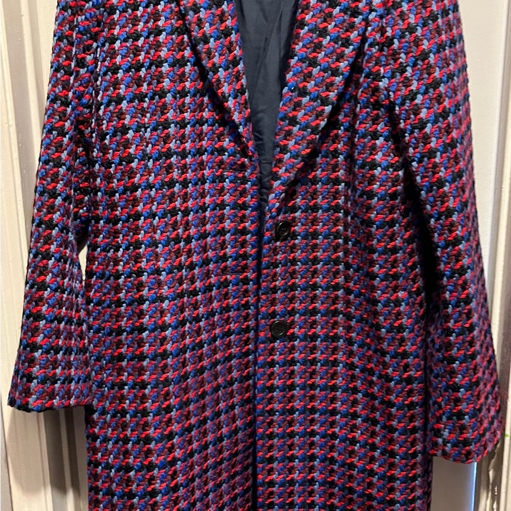Stylish Multicolor Houndstooth Men's Coat